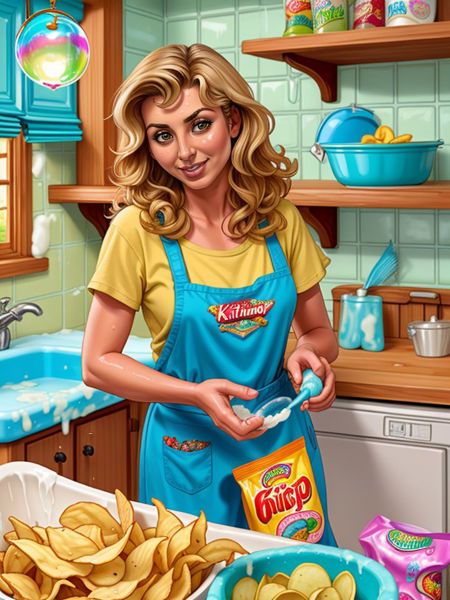 00012-1890605529-[Aly Michalka_Farrah Fawcett] Washing Dishes, Kitschy Kitchen with a large kitchen sink with Lots of soap suds, Soapy Skin, (soa.jpeg